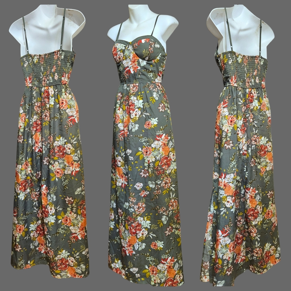 Y2K Fairycore Cottagecore Maxi Multicolor strappy Dress Sz.M